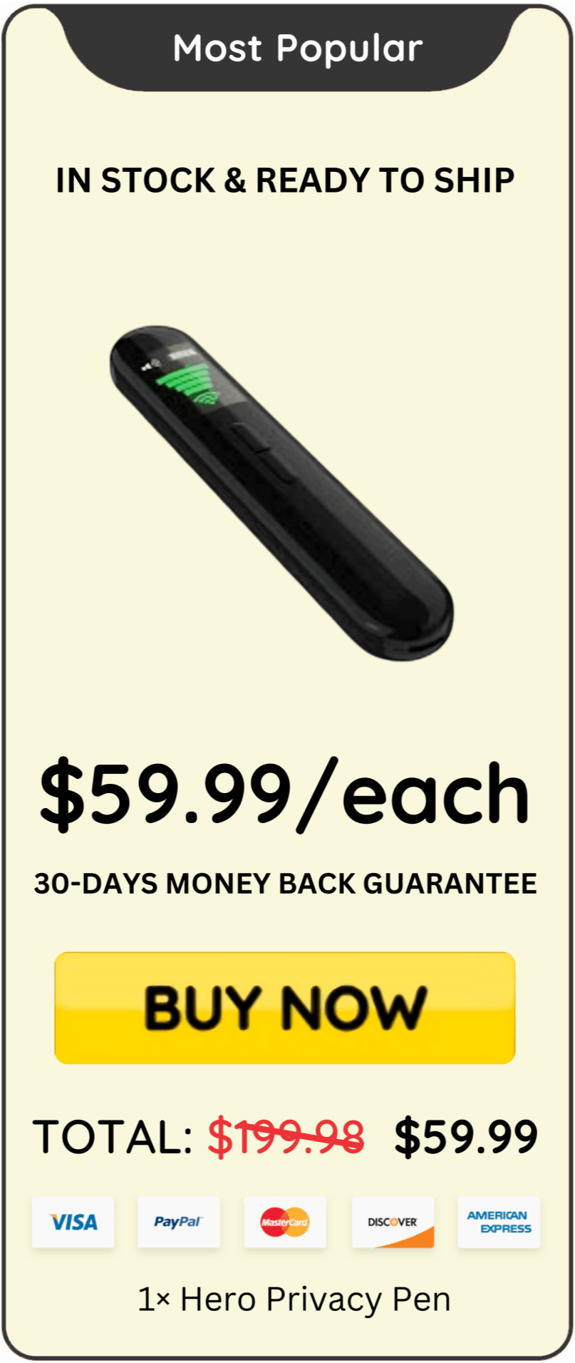 Hero Privacy Pen Price